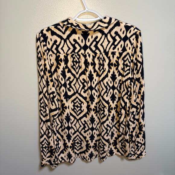 BA&SH Button Up Long Sleeve Oversized Licoli Blouse SZ 2 70s Loose Fit Oversized - Picture 1 of 9